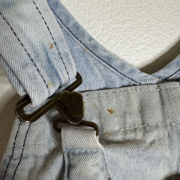 Carhartt Overalls ladies 28x32 Denim Distressed Workwear Utility Painter - Picture 6 of 14